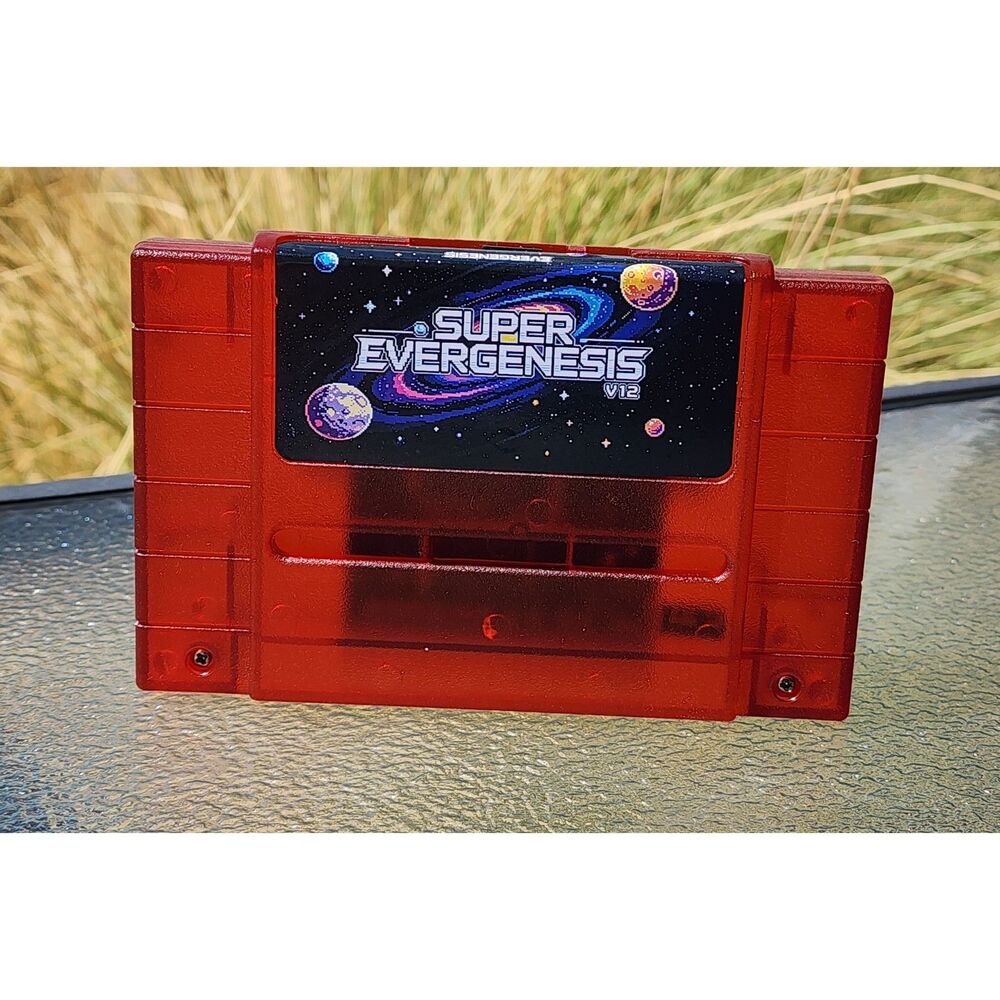 Super Nintendo 3000 in 1 Multi Video Game Cart SNES Retro Gaming Clear Red
